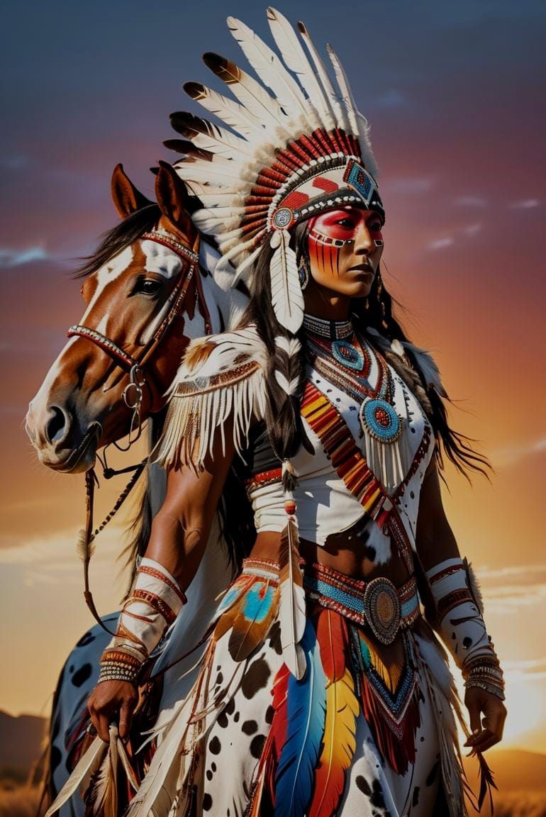 Warrior in Splendid Appaloosa Majesty