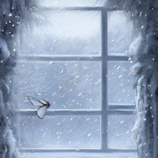 White Butterfly Winter Village, Sinister Digital Art