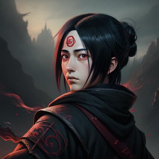 Itachi Uchiha: Detailed Matte Painting in 8K