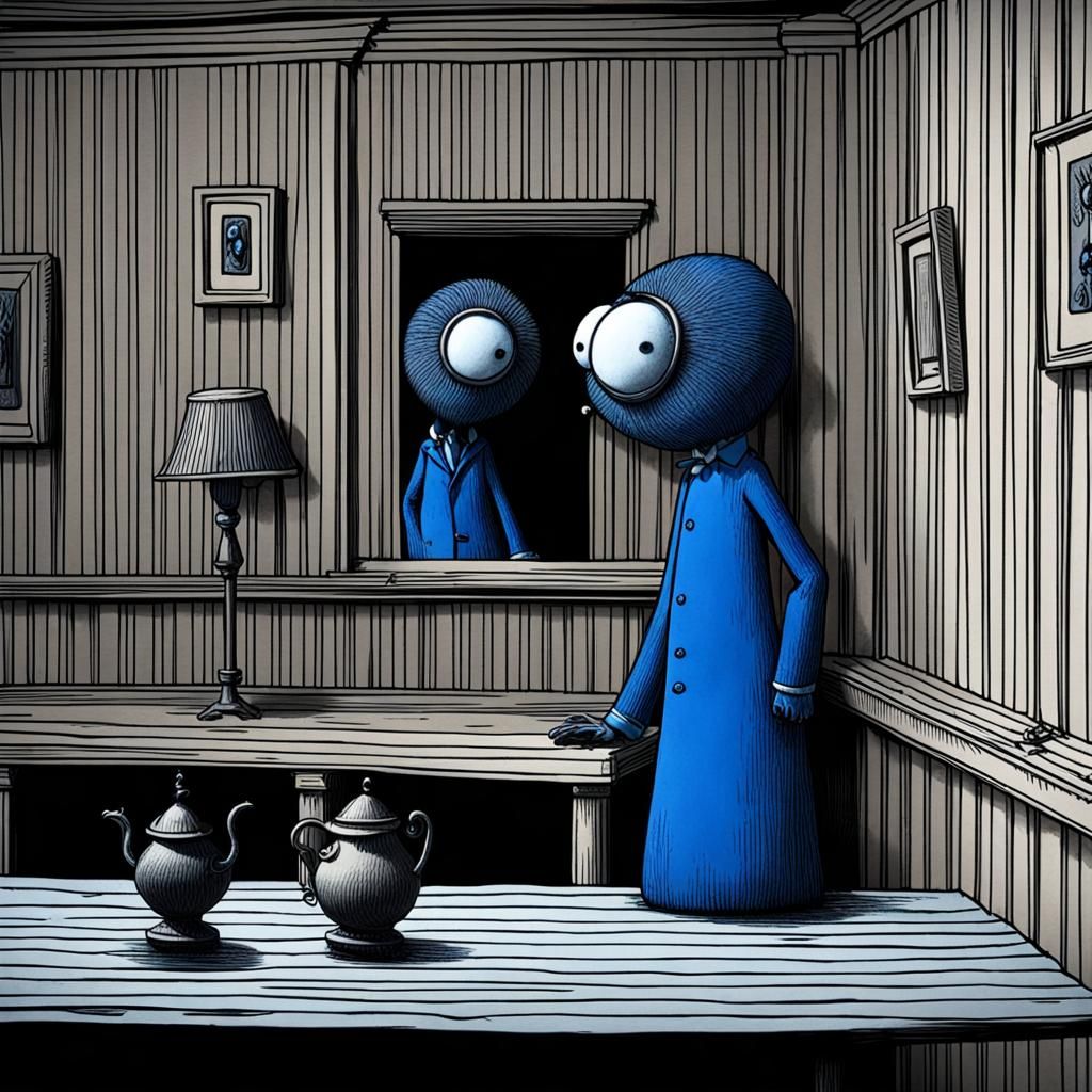 Depressed Mood in Dark Surreal Style