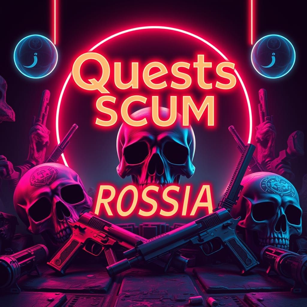 Synthwave Skulls and Guns: Retro Russia