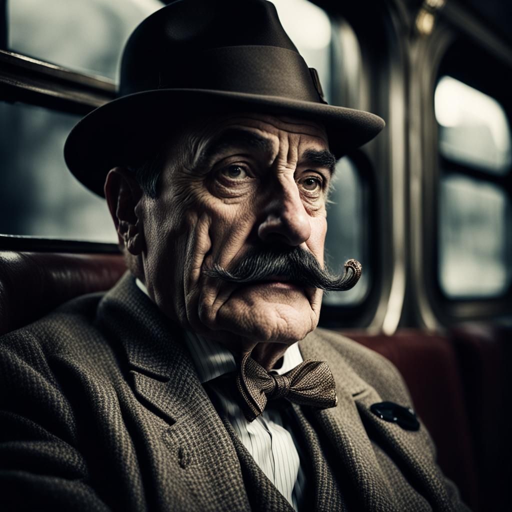 Hercule Poirot Portrait on a Train
