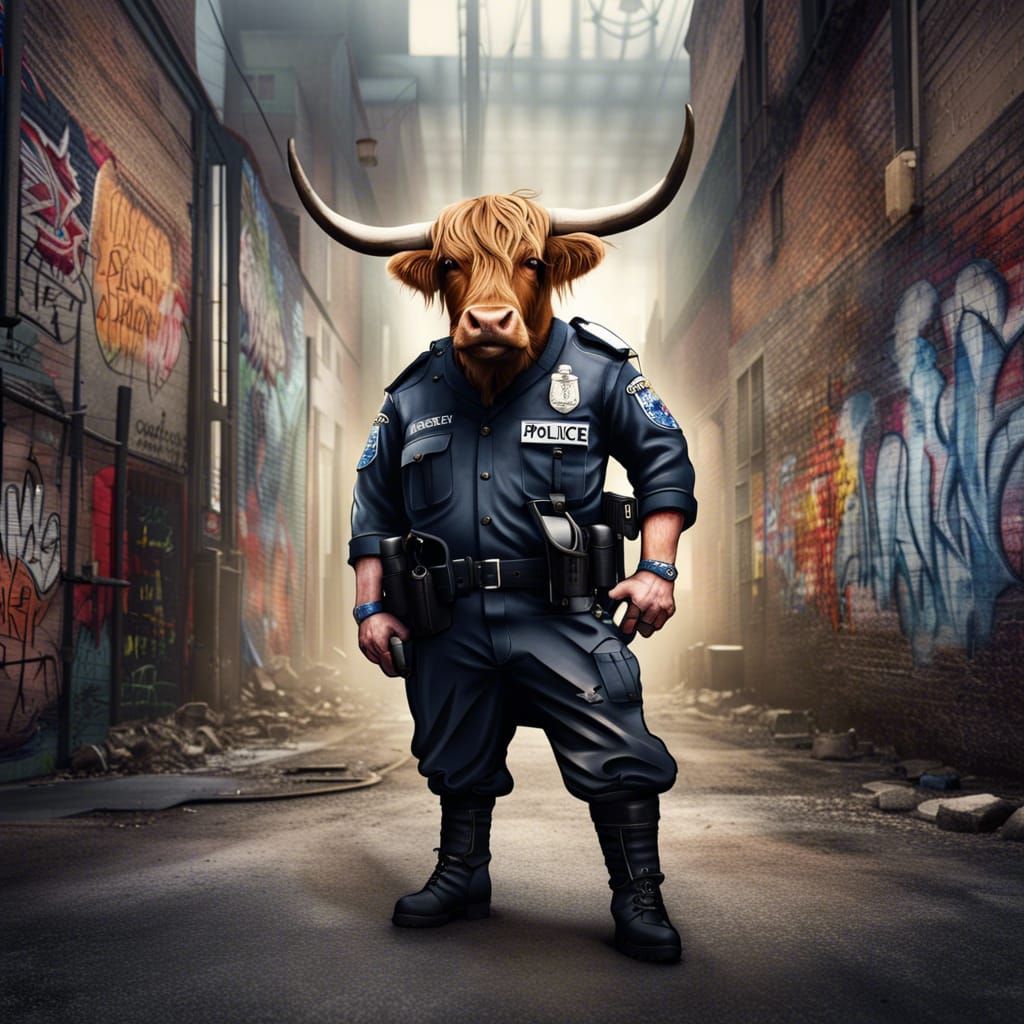 Police Highland Cow
