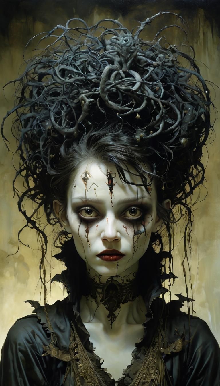 Ethereal Horror Surrealism in Dark, Volumetric Lighting