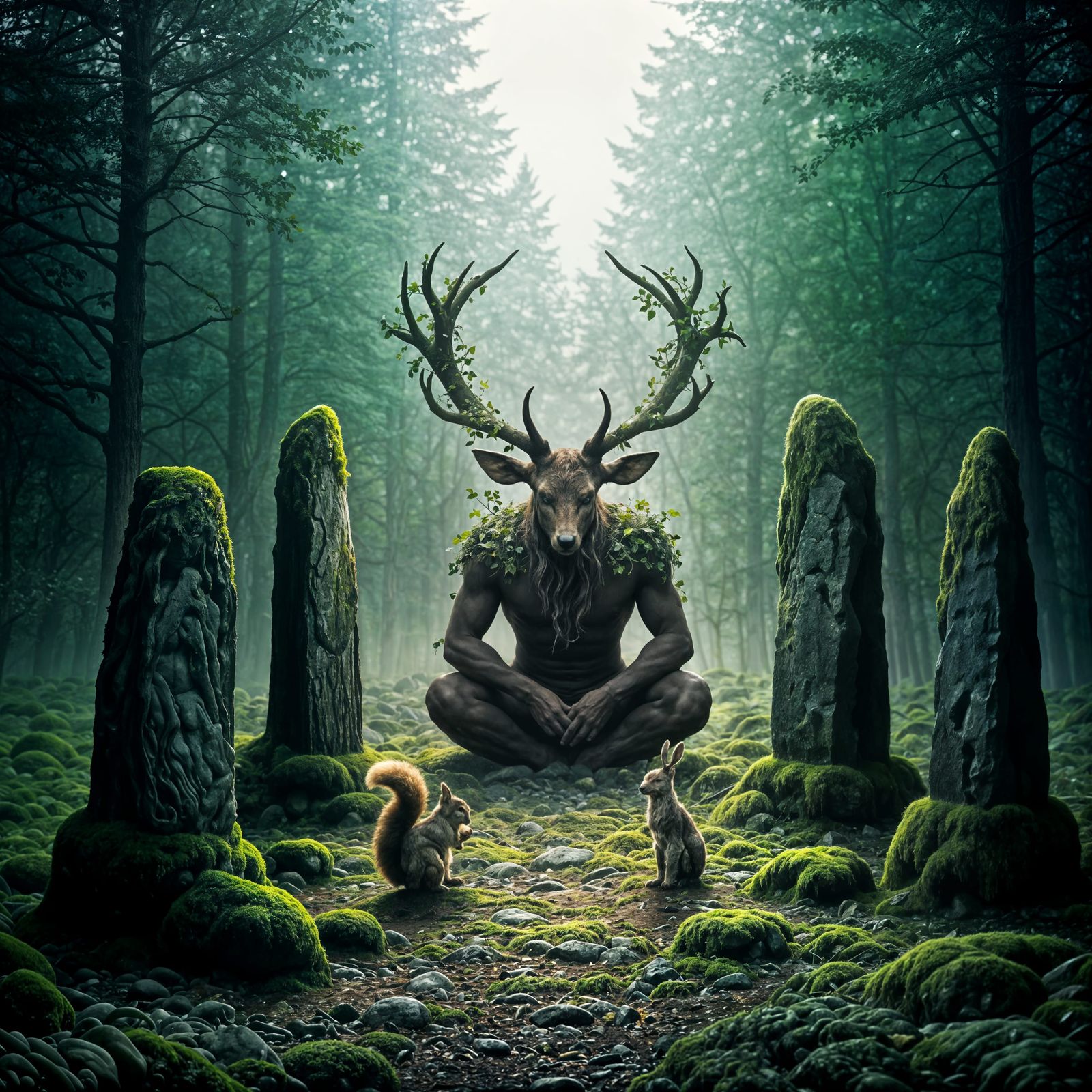 Mystical Cernunnos Materializes in Ancient Stone Circle