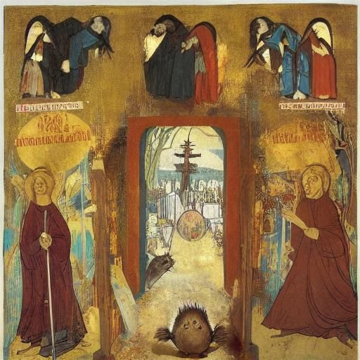 Surreal Hedgehog and Vampire Scene, Inspired Art