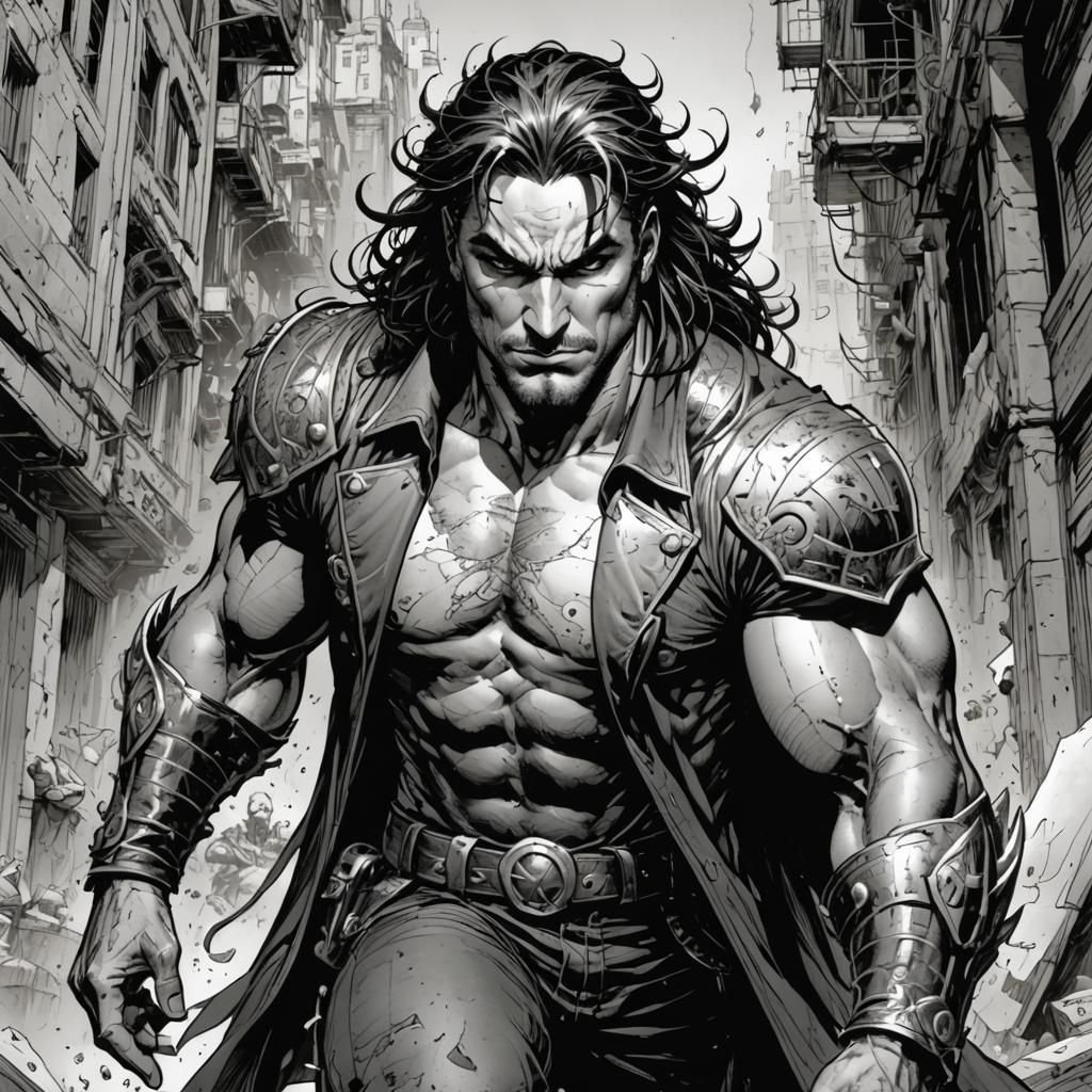 Gritty Comic Book Portrait in Silvestri Style