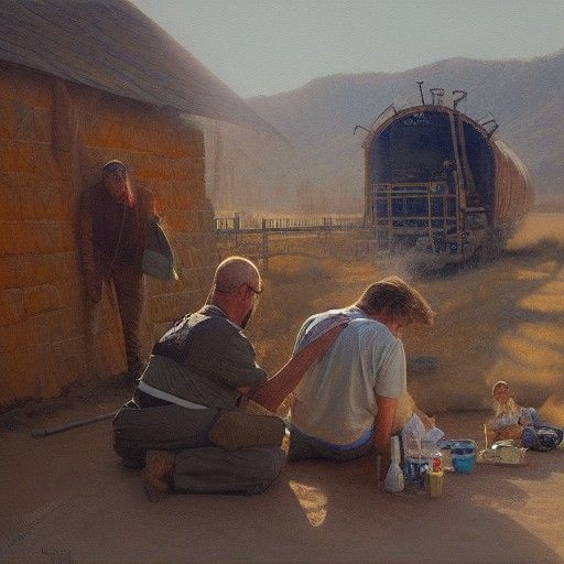 Poignant Oil Painting: Time Running Short