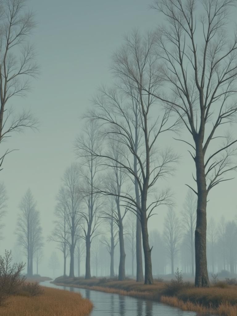 Frozen Canal: Dutch Winter Landscape in 3D