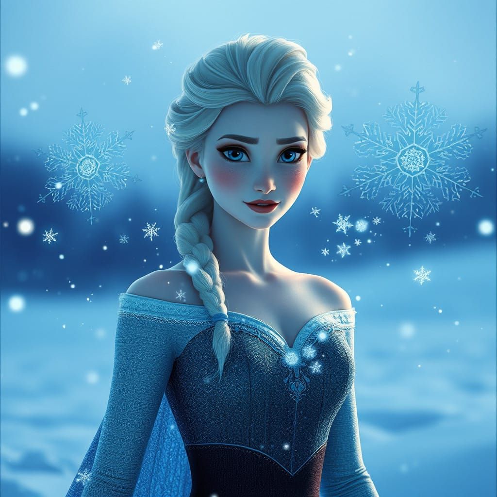 Elsa in Regal Snowy Splendor