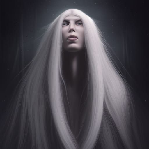 Non-Human Teen in Moonlit Room: Matte Painting