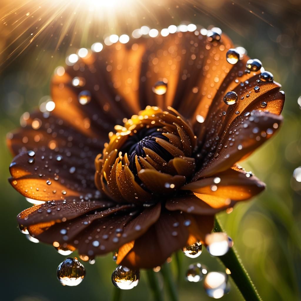 Gleaming Brown Flower in Sunlight: Professional Photography