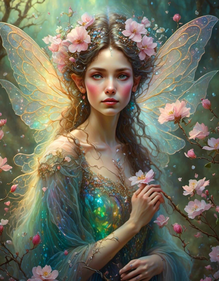 fairy  among apple blossom