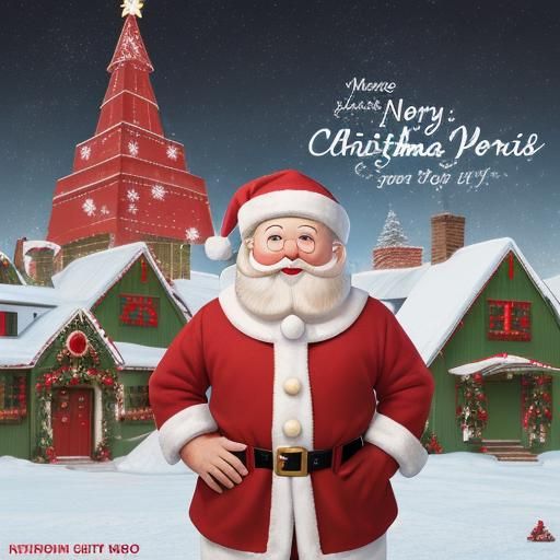 Festive Christmas Scene at the North Pole