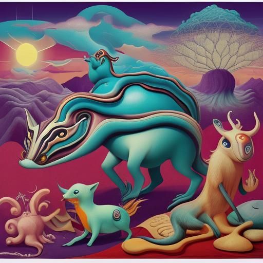 Surreal Animals in Abstract Art Style
