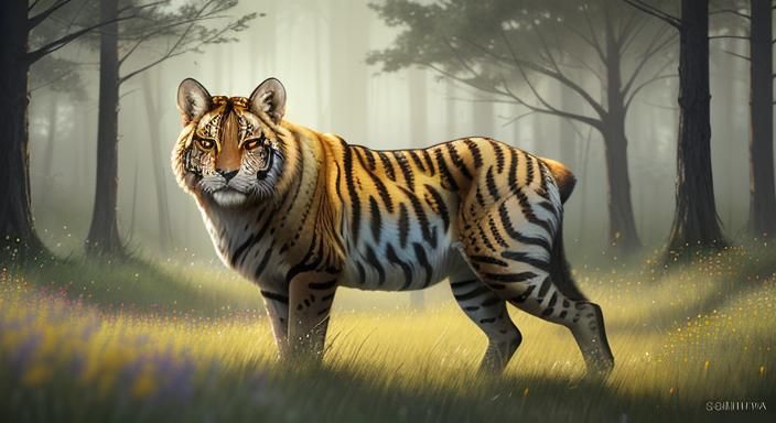 Simfuruella in a Lush Meadow: Wildlife Portrait