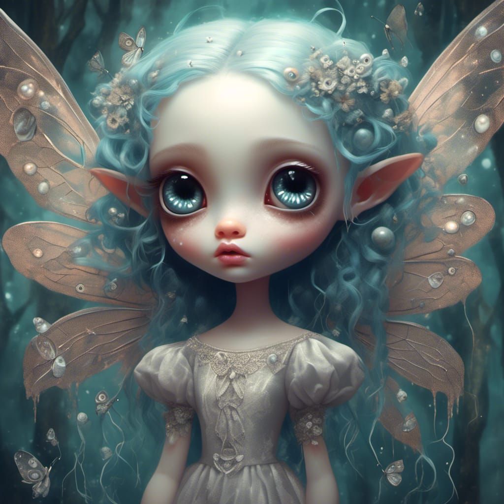 Cute Surreal Creature in Eerie Dreamscape, Digital Art