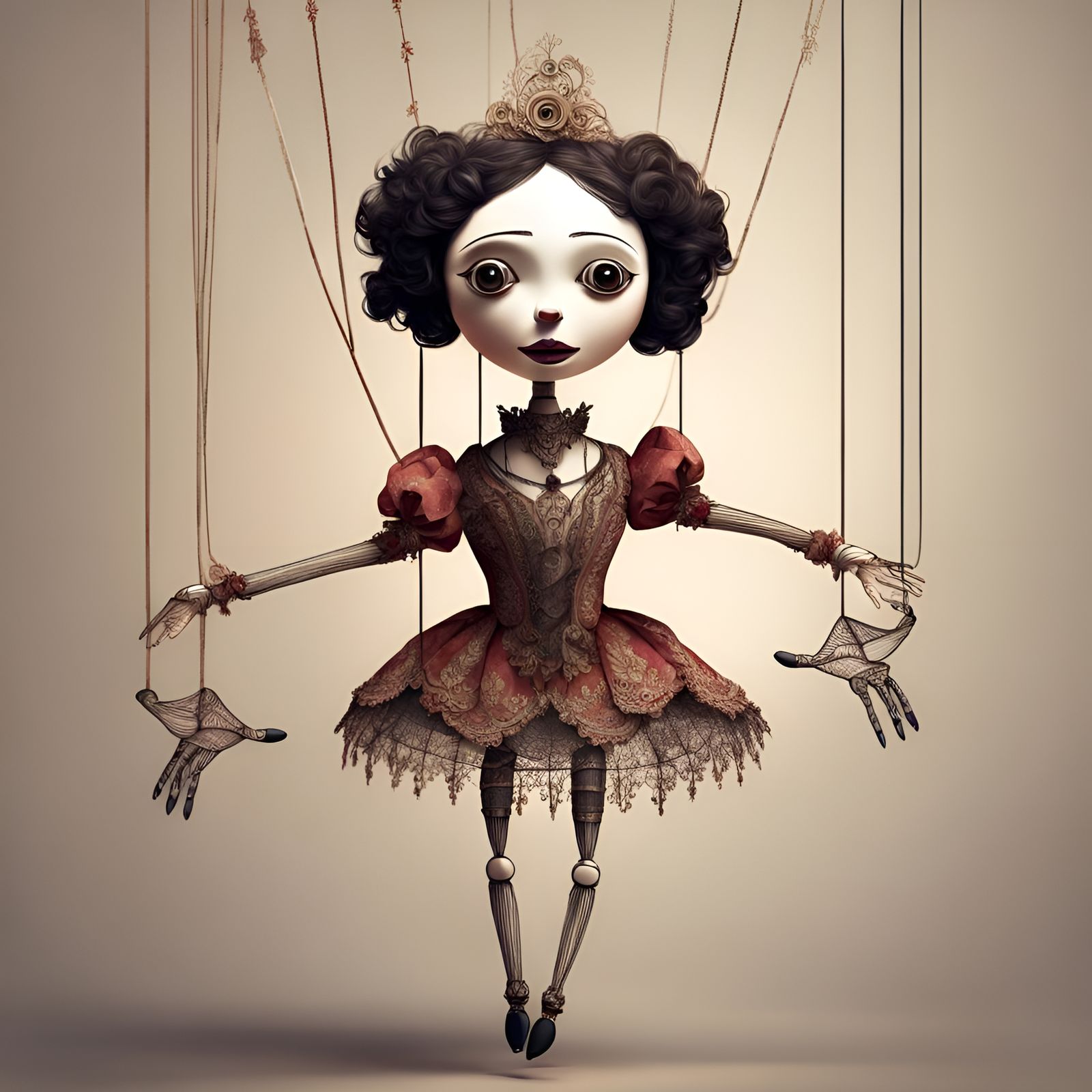 Enchanting Marionette Puppet Digital Illustration