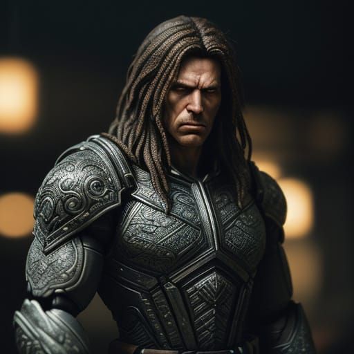 Realistic Action Figure Packaging in a Darkened Room