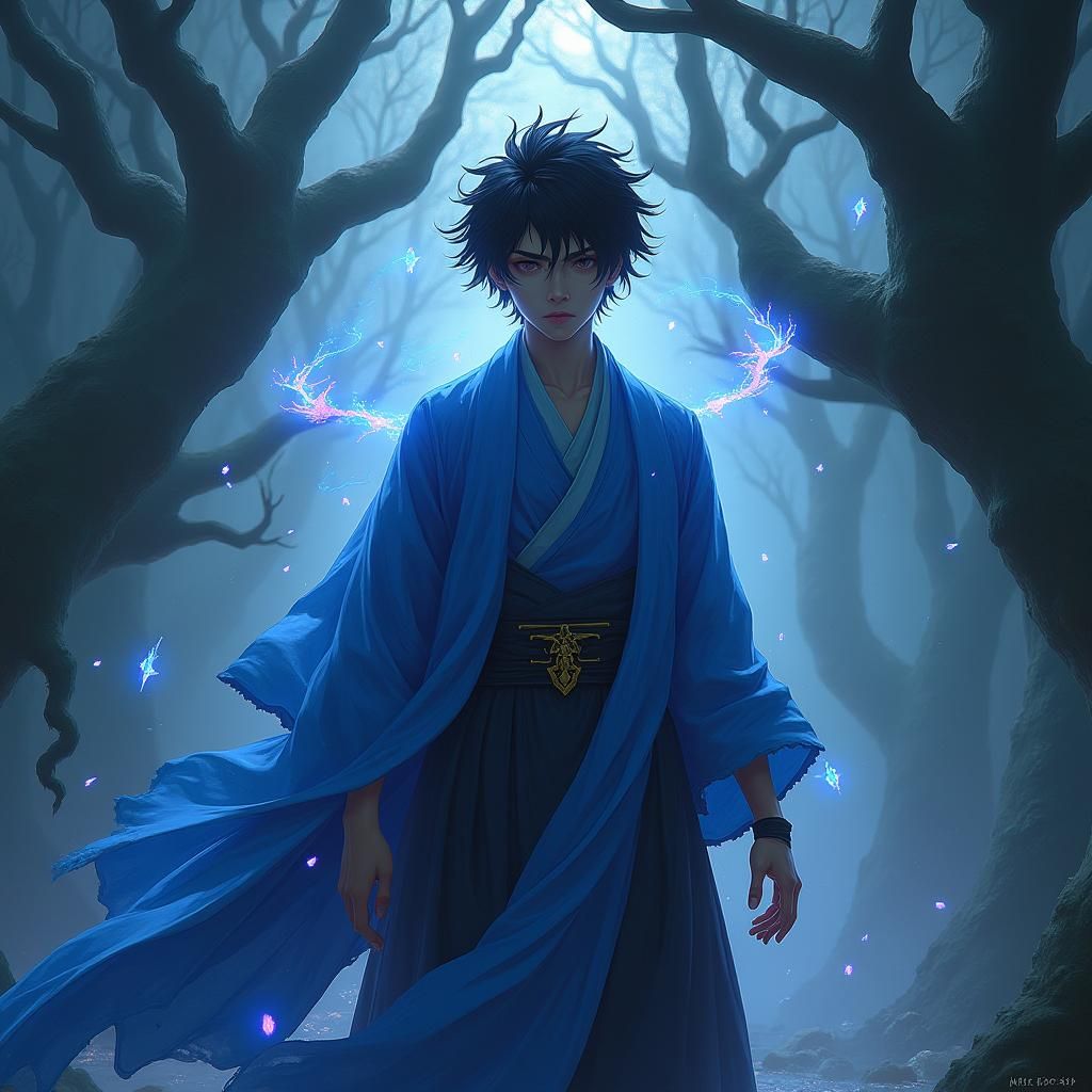 Mystical Anime Character in Fantasy Realm Concept Art
