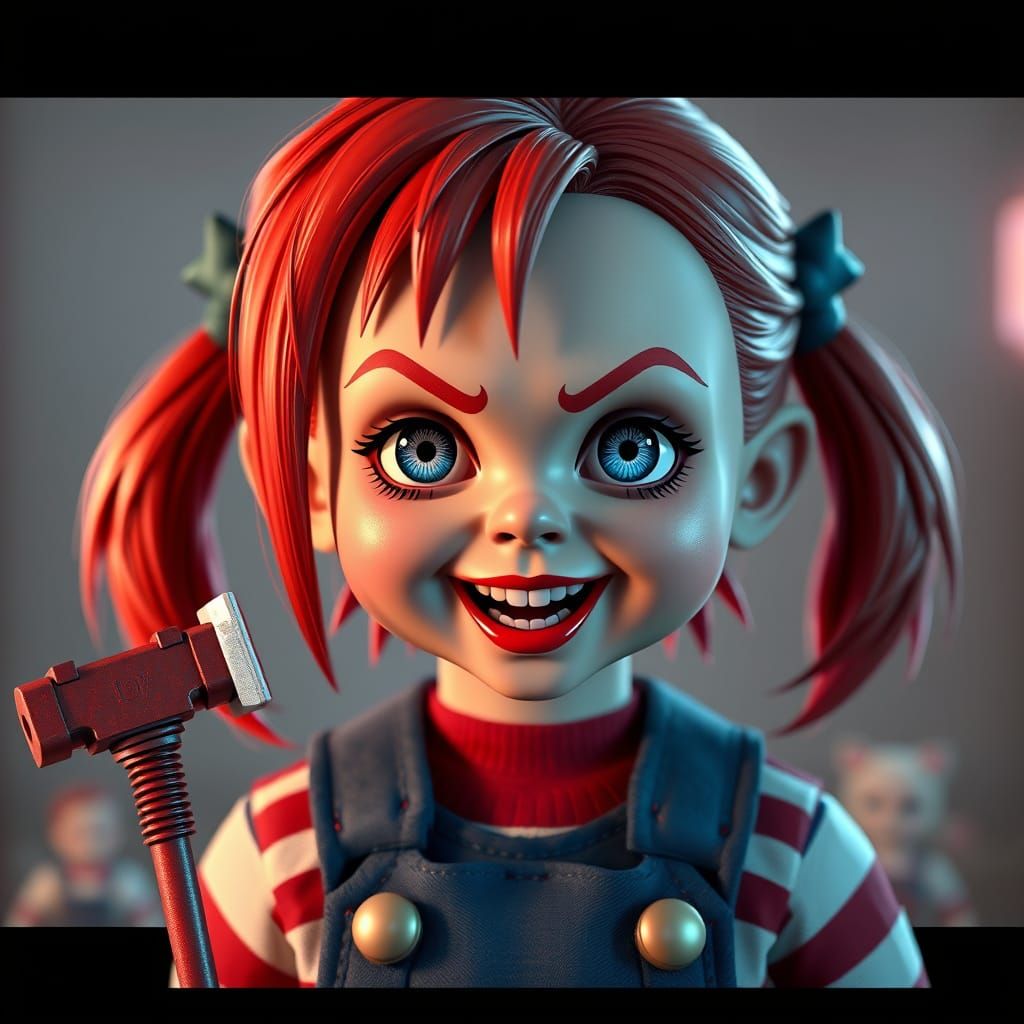 Kawaii Chucky Murder Doll in 3D Anime Style