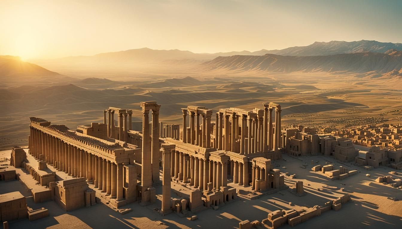 Persepolis Sunset: Cinematic Aerial View