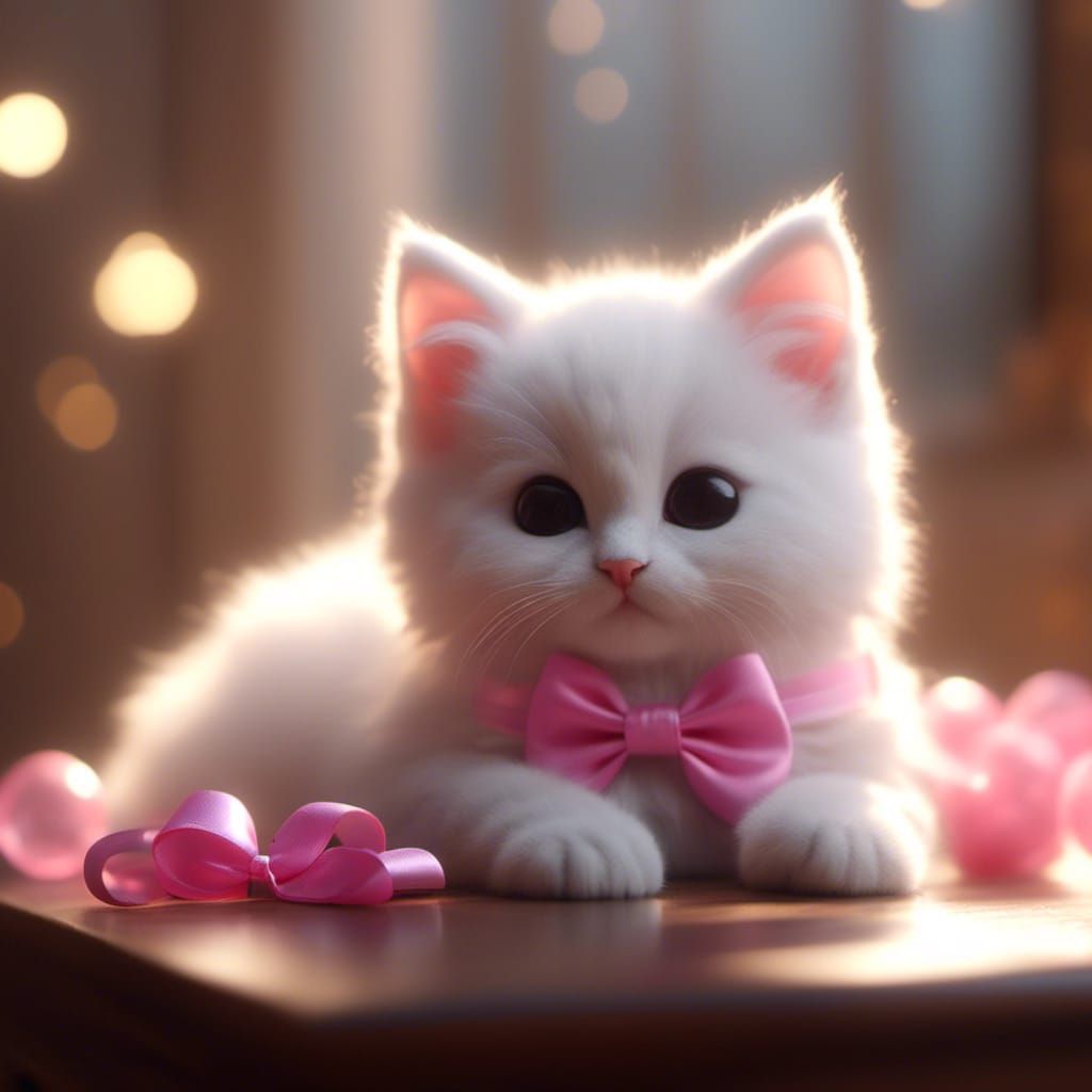 Cute Kitten with Googly Eyes Sleeping