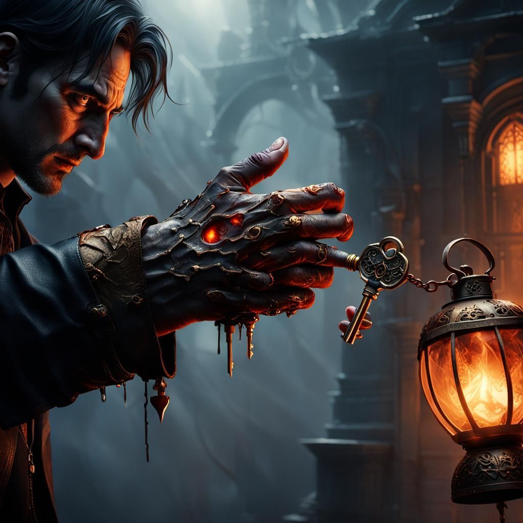 Dark Fantasy Heart Key Reveal in Matte Painting