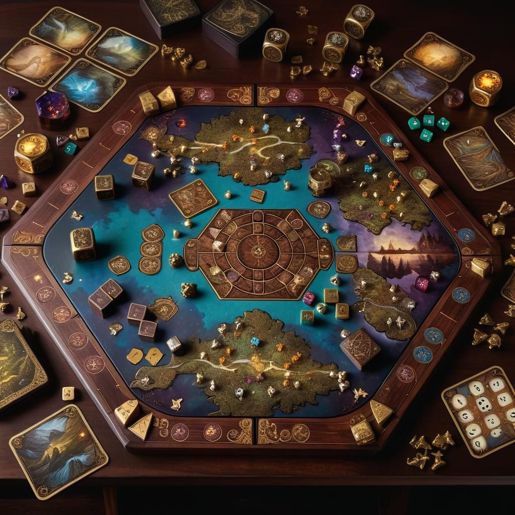 Detailed Board Game with Mystical Elements