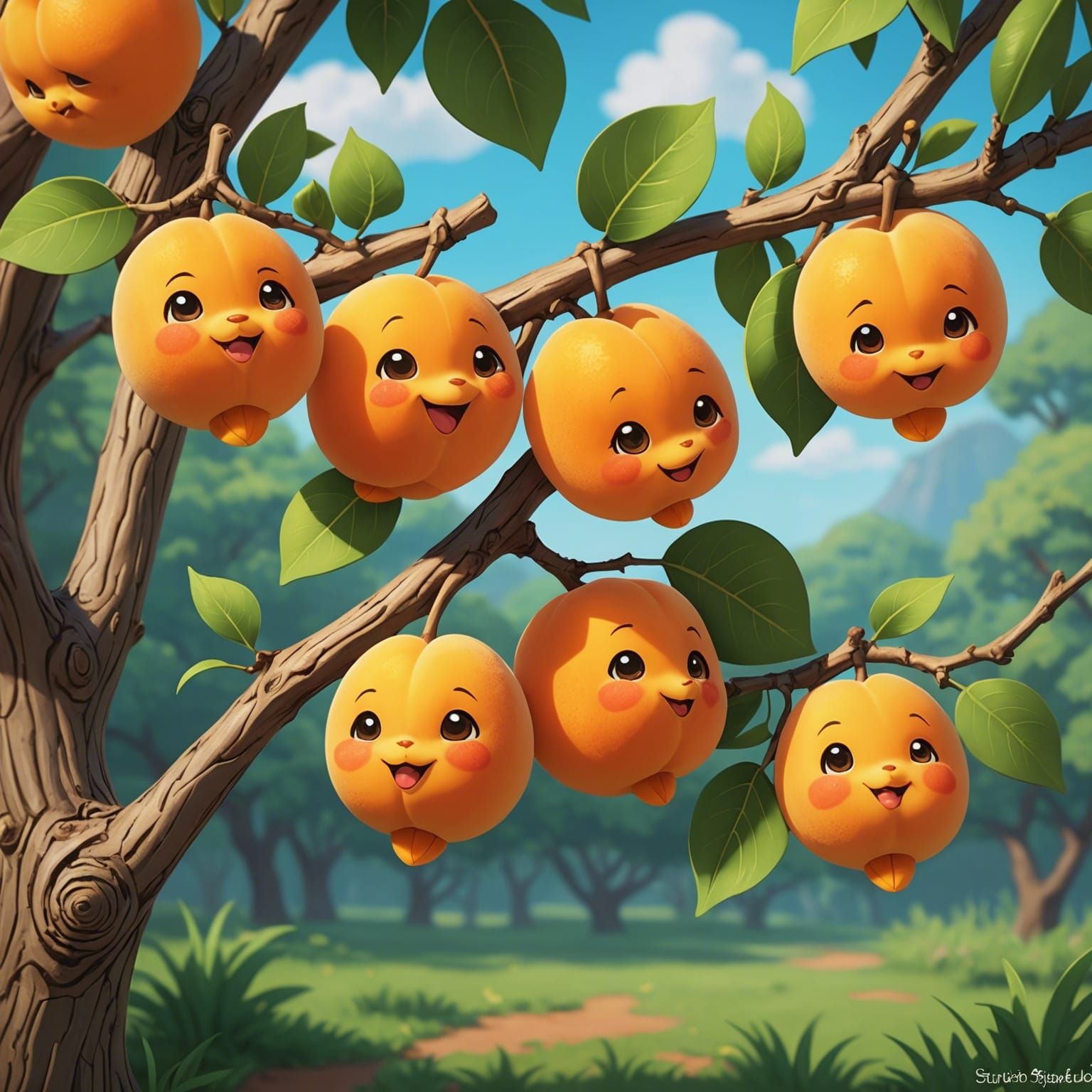 Chibi Apricots: Anime Style Cel-Shaded Art