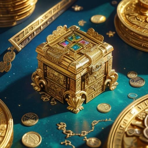 Opulent Treasure Chests Overflowing with Riches