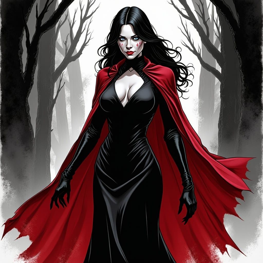 Vampire Outlaw in Gothic Watercolour Style