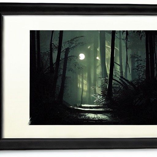 Sinister Tiger Silhouette in Dark Forest