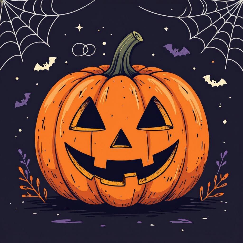 Halloween Pumpkin Word Art Illustration