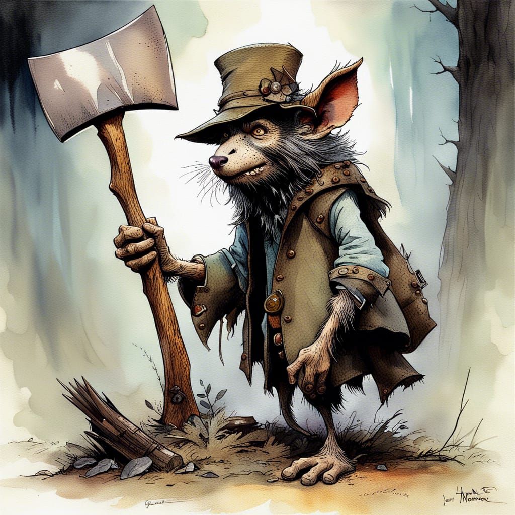 Hatchet Hand Harry: 3D Digital Art