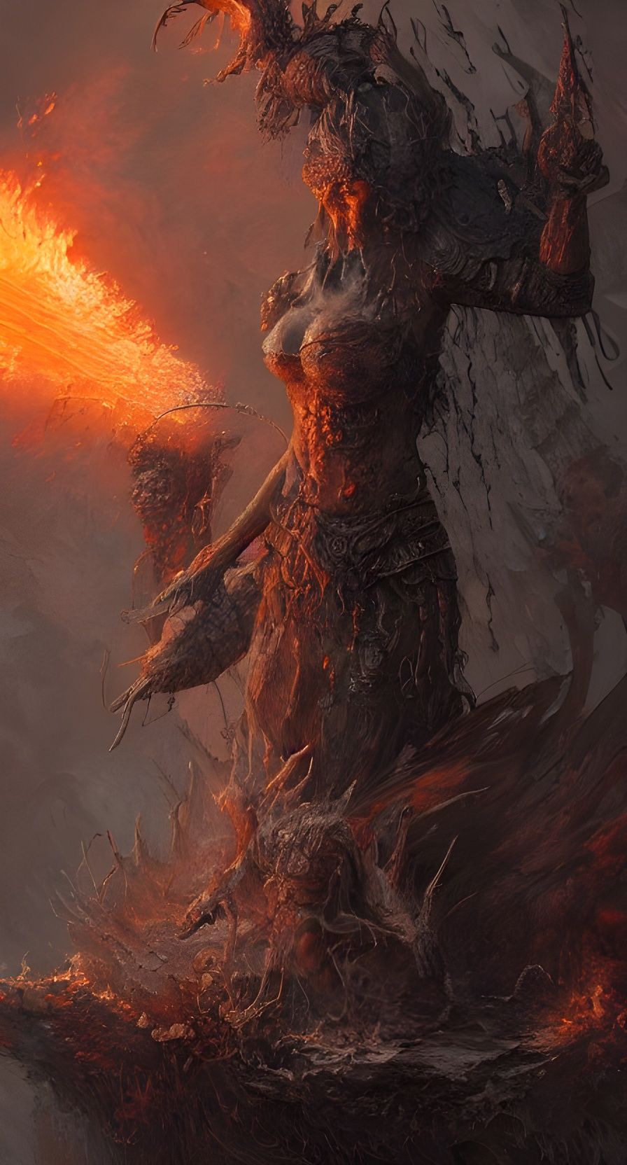 Goddess of Fire: Hyperdetailed Digital Matte Painting