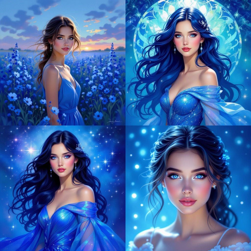 Pretty Girl Radiates Love in Blue Hues