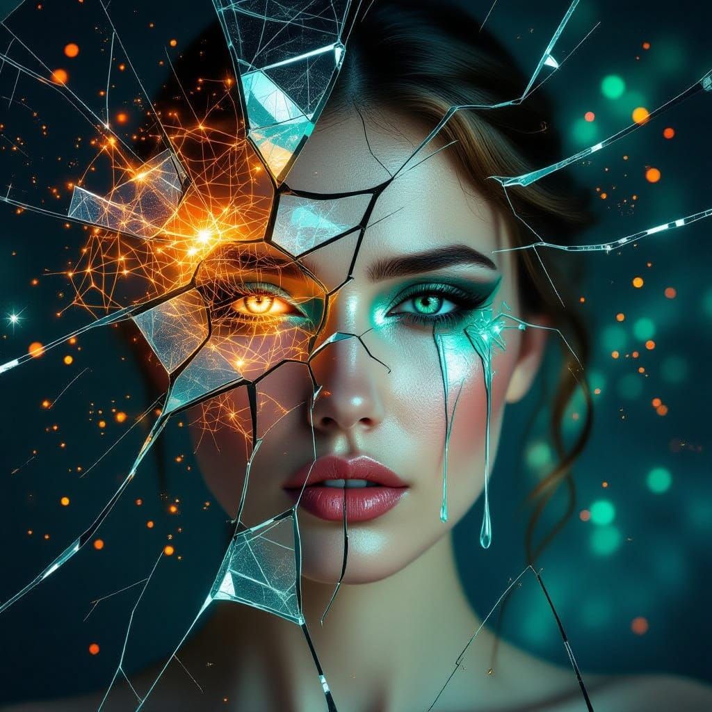 A Shattered Goddess in Cosmic Dreamscape