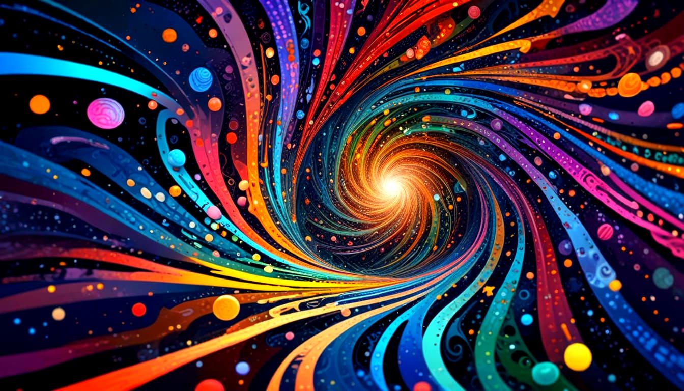 Cosmic Vortex Tunnel: A Holographic Astral Illustration