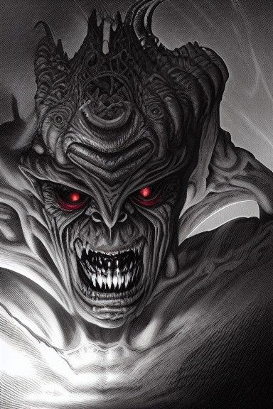 Creepy Alien Demon Lord: Comic Book Art