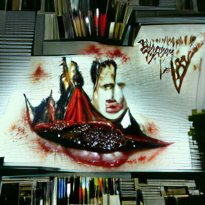 Gothic Vampire Portrait in Dark Tones