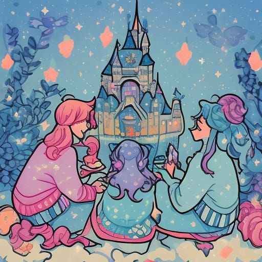 Disney Princesses in Cozy Pyjamas at Whimsical Slumber Party