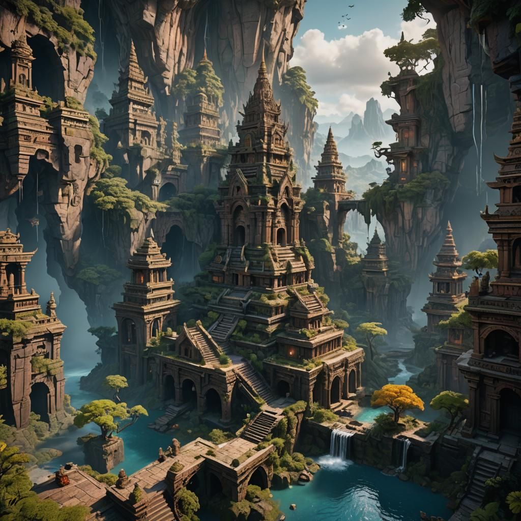 Detailed Matte Painting of Maya in 8k