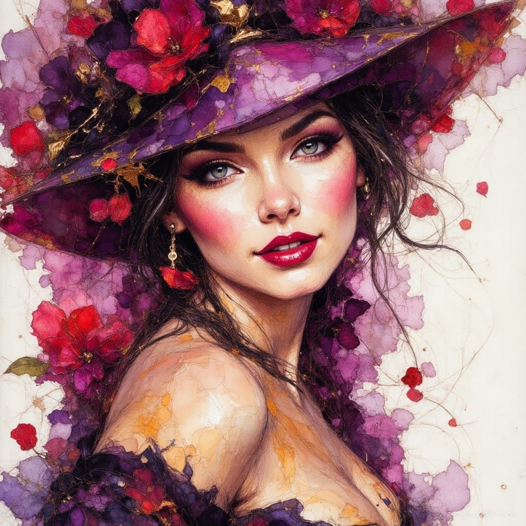 Pirate Alcohol Ink Sketch in Fantasy Style