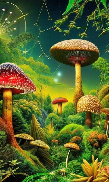 Stargazing Platform in Mycelium Network with Electricity