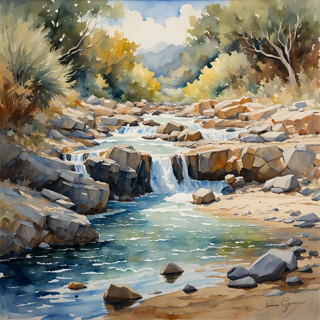 Heart in Watercolor Style, Oil Painting