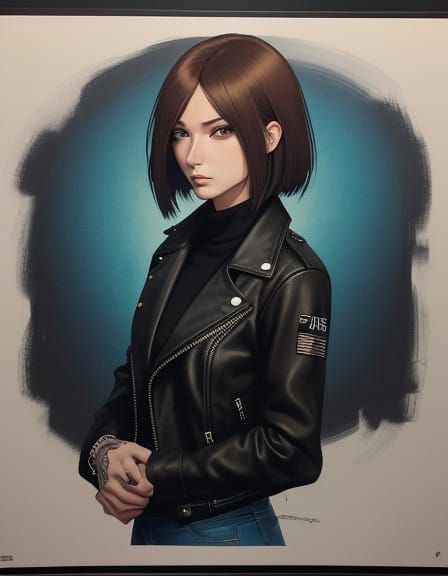Androgynous Eastern European Woman in Anime Style with Edgy...
