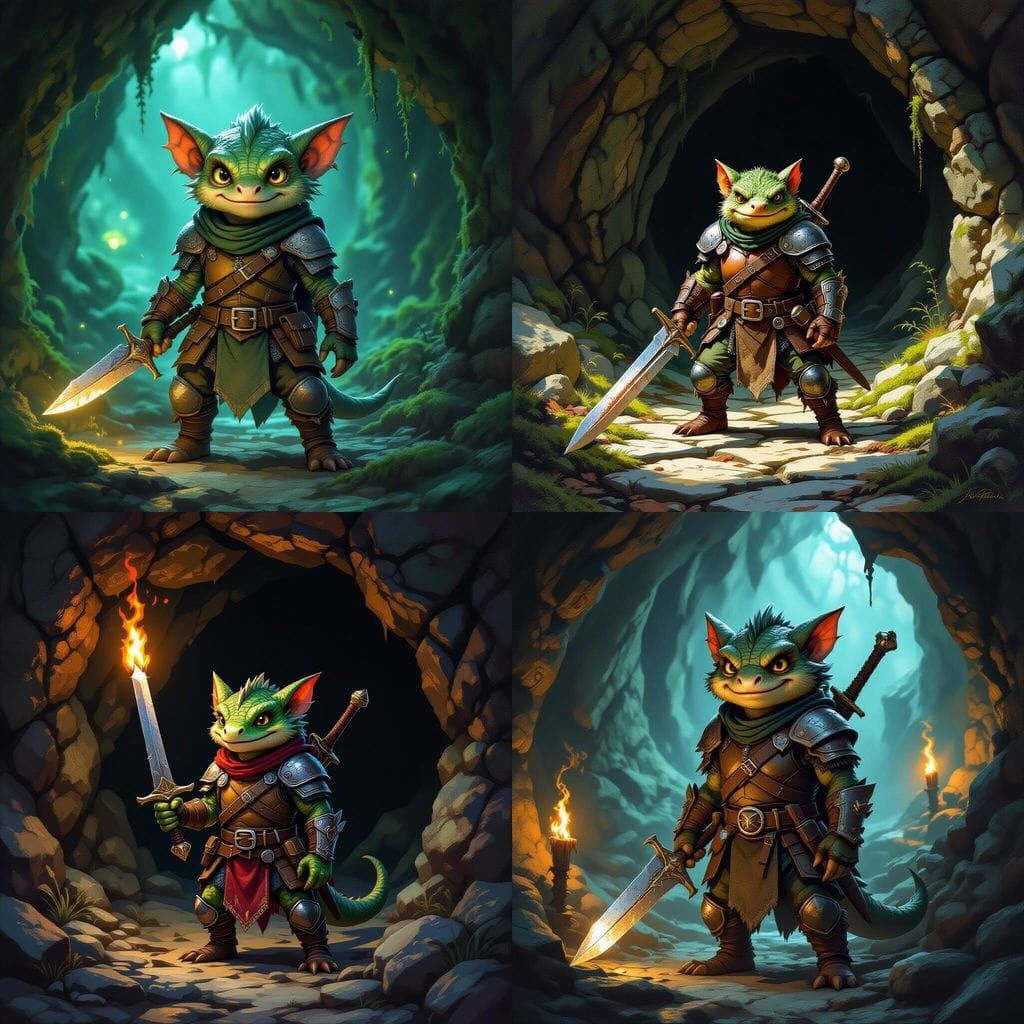 Kobold Adventurer Exploring a Dungeon