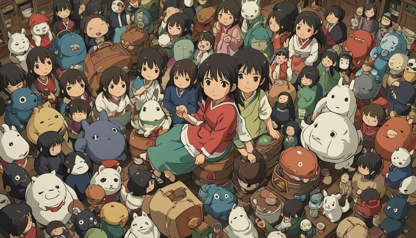 Cute Anime Cartoon Inspired by Spirited Away