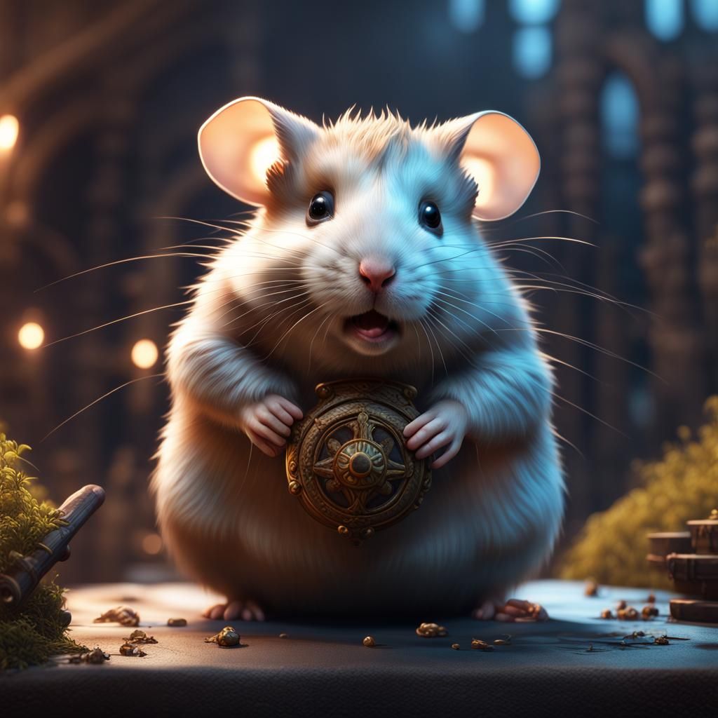 Fantastical Hamster in Detailed Matte Painting